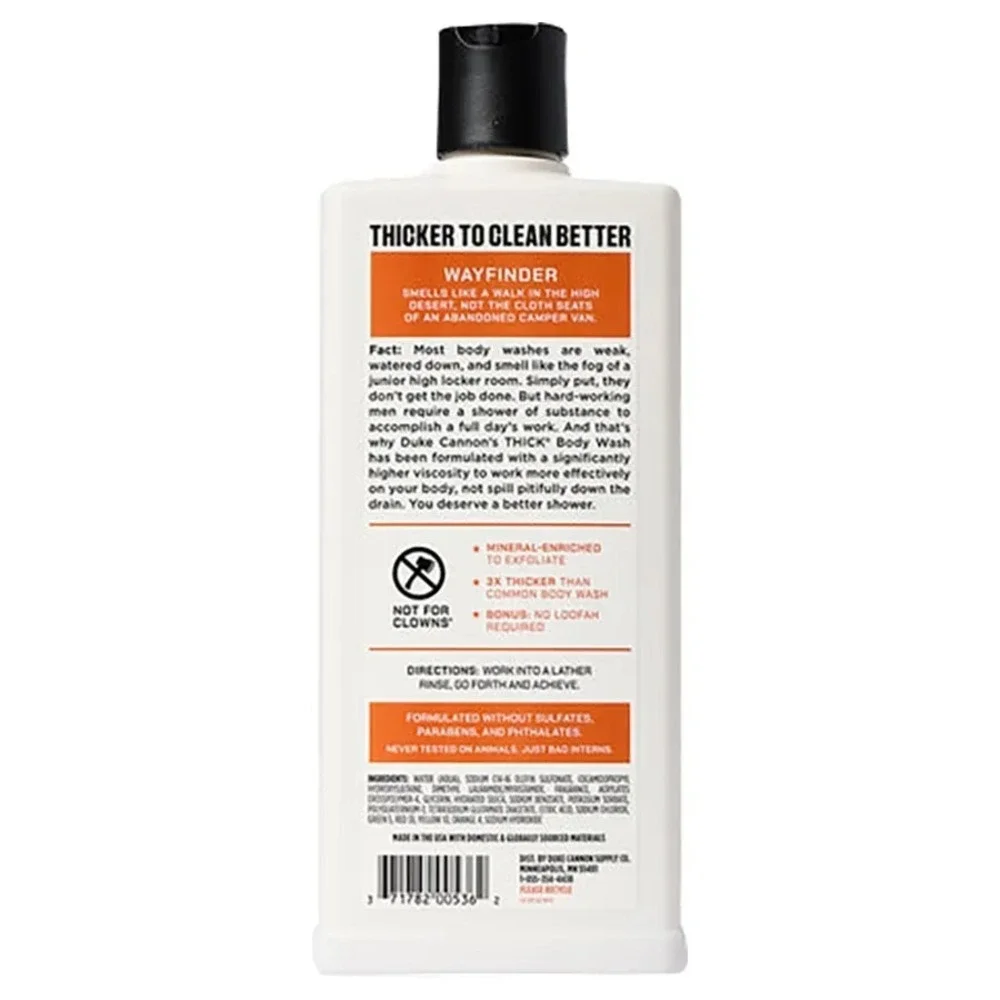 Duke Cannon Wayfinder Thick Body Wash 18oz Eucalyptus Desert Sage USA Made NEW